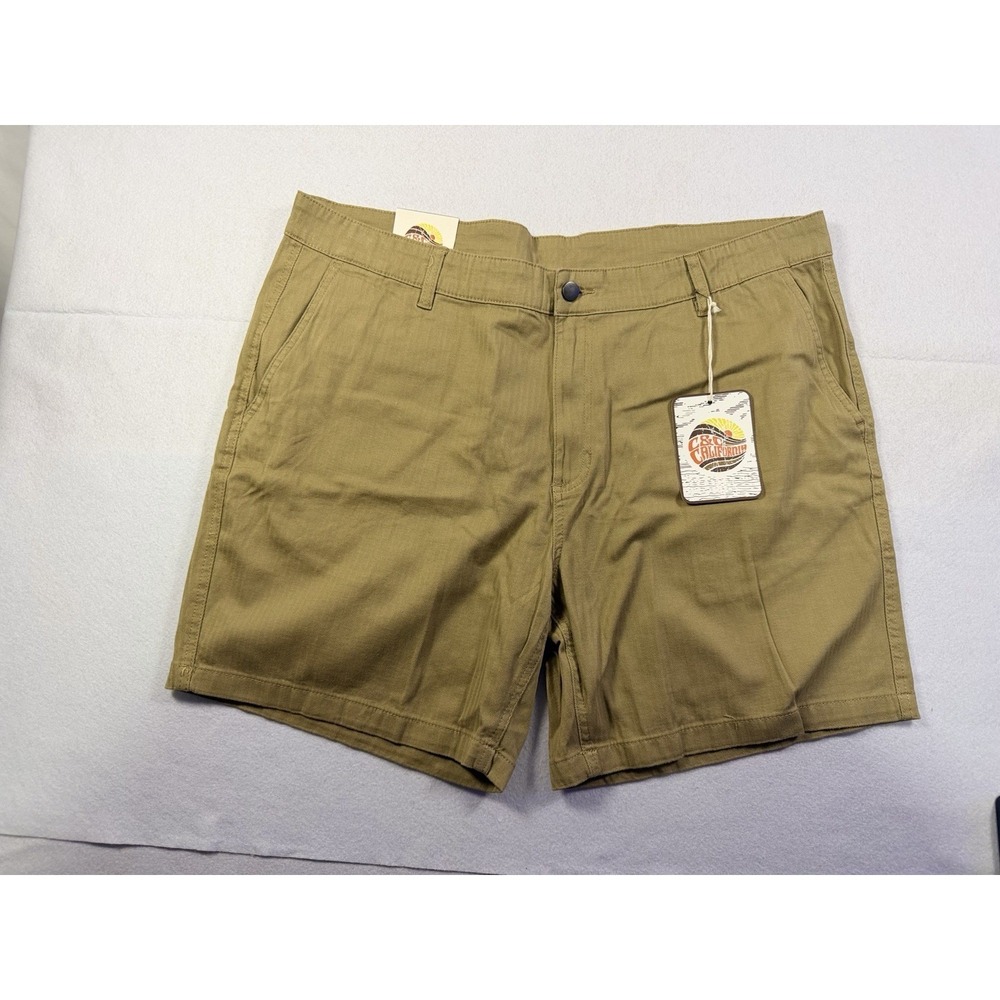 C&C California Men's Chino Shorts Size 40 Waist Tan Cotton/Spandex 4-Pocket NWT